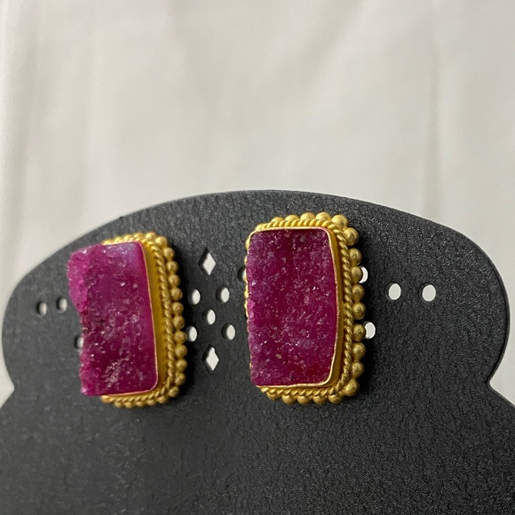 Earth Earrings / CODE: ER 118 / Druzy - Picture 4 of 8